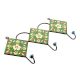 Forest Green Triangle Floral Ceramic Tiles Hooks
